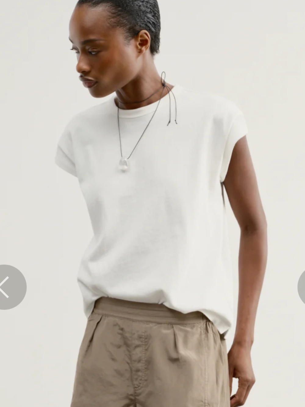 AYR The SuperCool Tee Sleeveless Crewneck Tank Top - White XS oversized - Picture 3 of 6